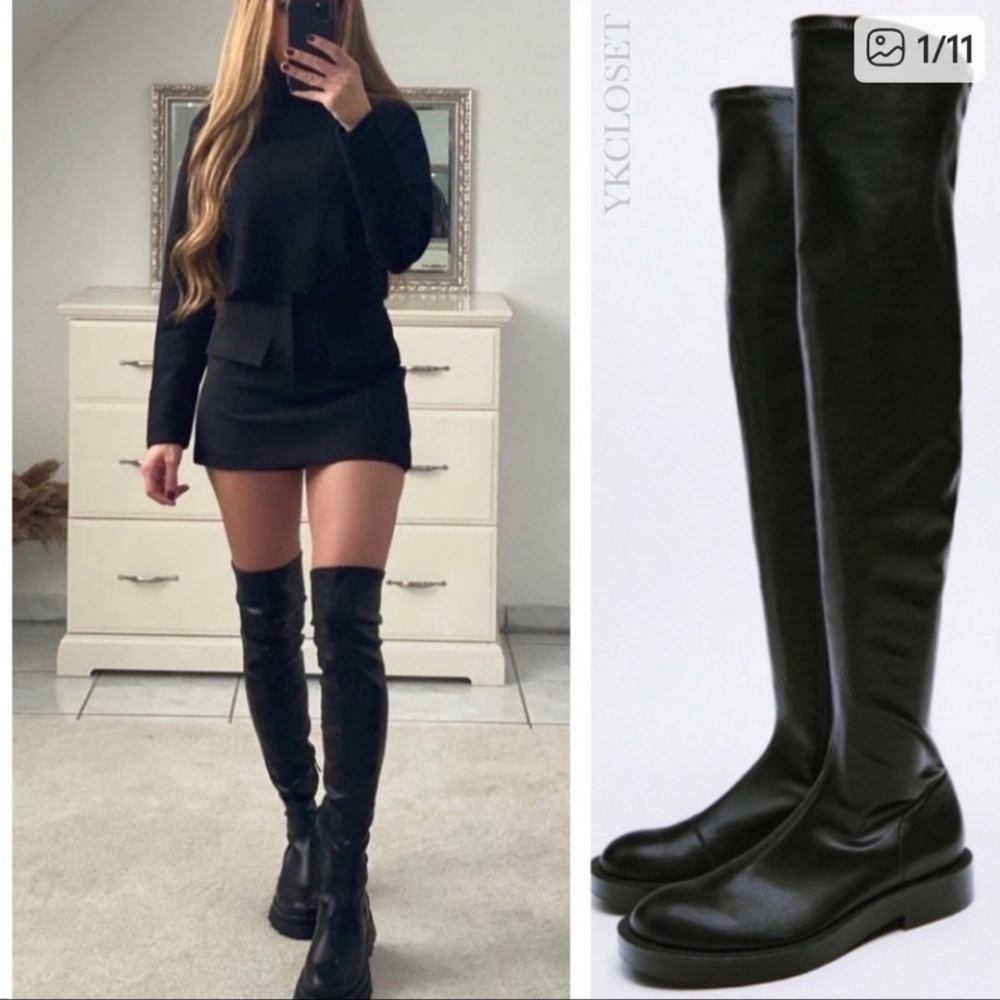 Zara Black Over-the-Knee Women's Boots